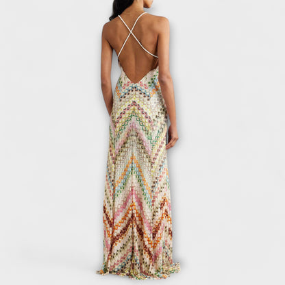 Remi - Missoni Vibrant Herringbone Maxi Kjole for Enhver Anledning