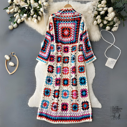 Amelia - Håndlaget Heklet Cardigan for Hverdagsbruk