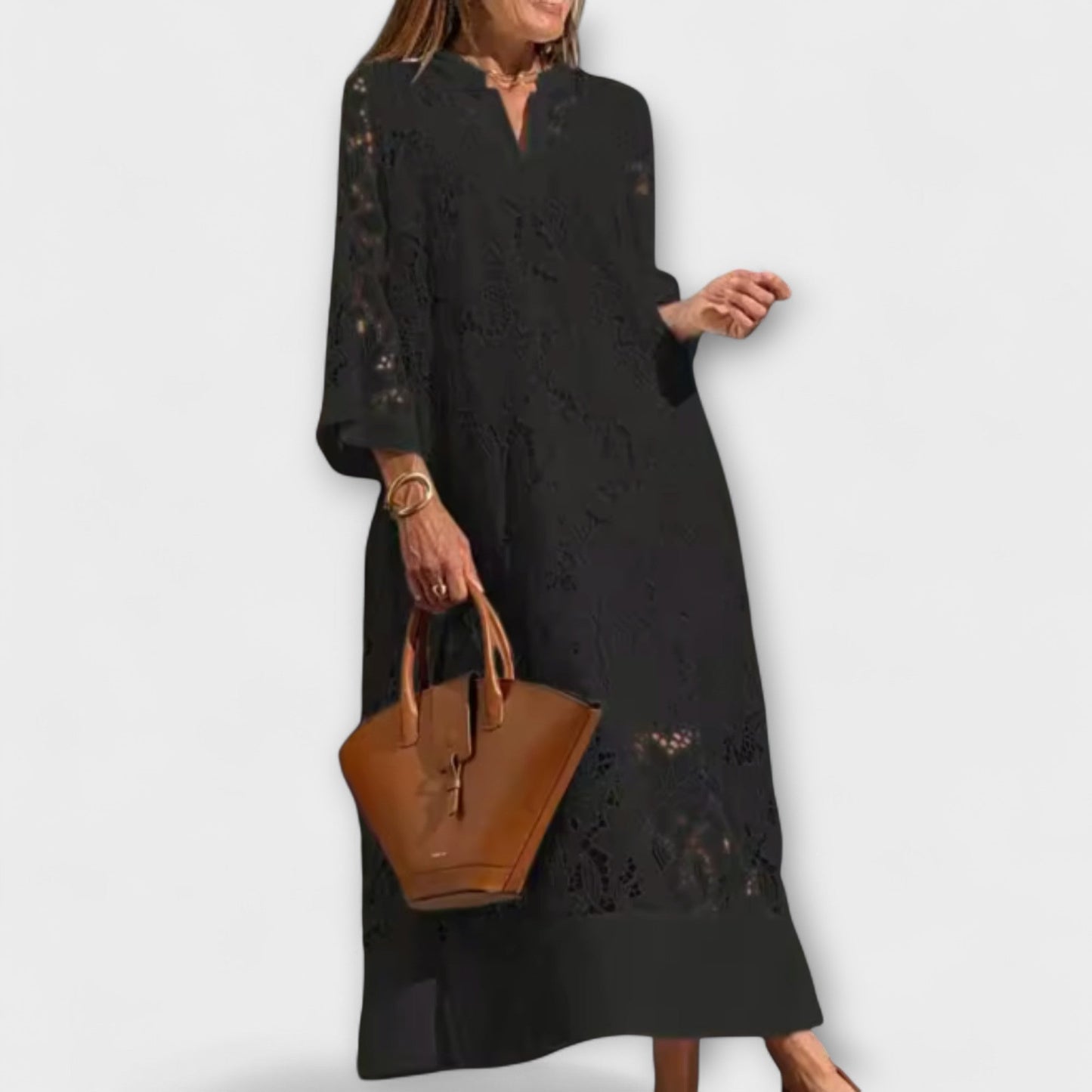 Valmere Dahlia Blomsterbrodert Kjole for Spesielle Anledninger