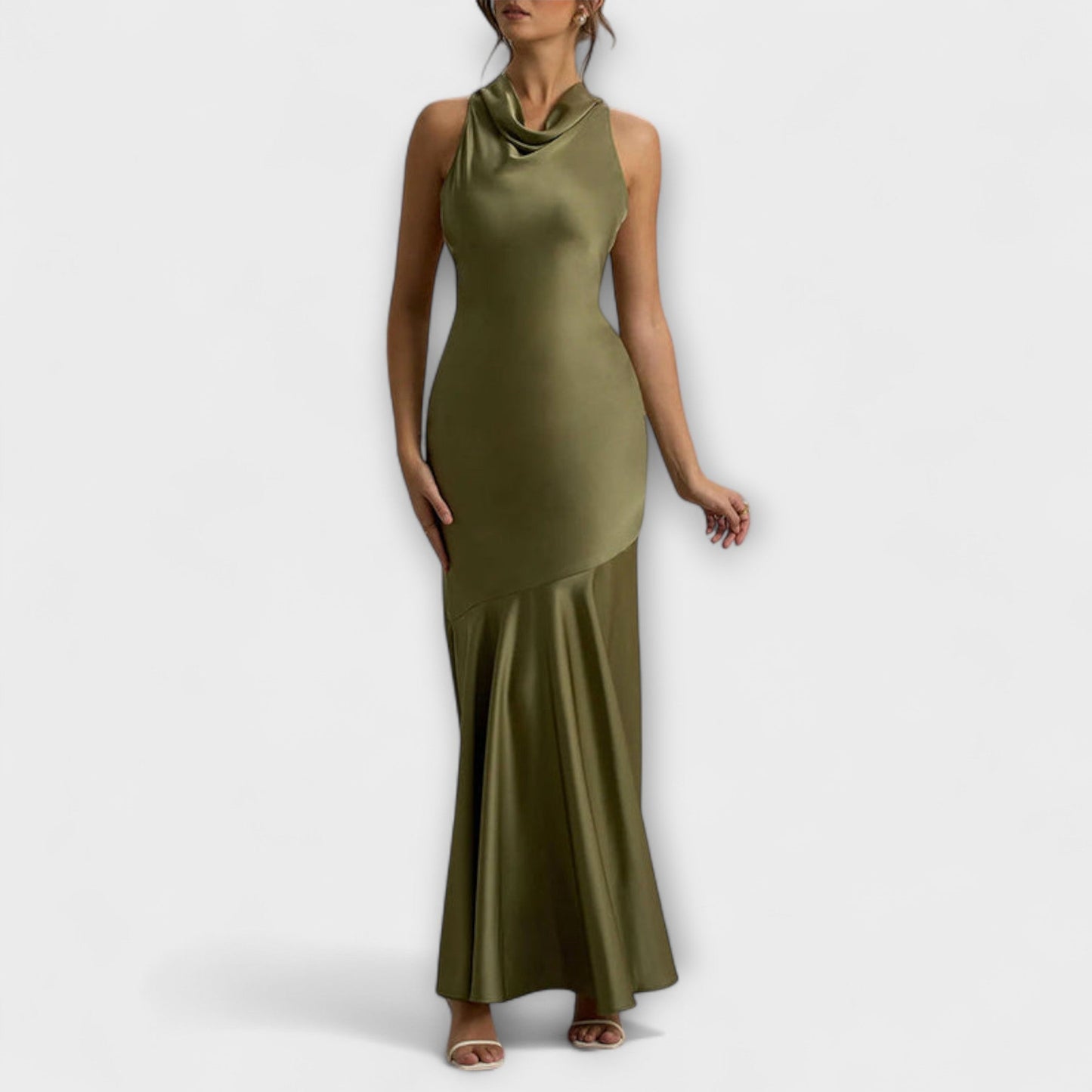 Satin Maxi Kjole for Spesielle Anledninger