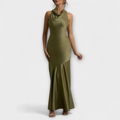 Satin Maxi Kjole for Spesielle Anledninger