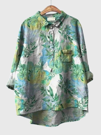 Valeria™ - Blomstrete Chiffon Bluse for Hverdagsbruk