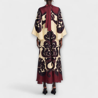 Chic Grenadilla Print Maxi Kjole for Enhver Anledning