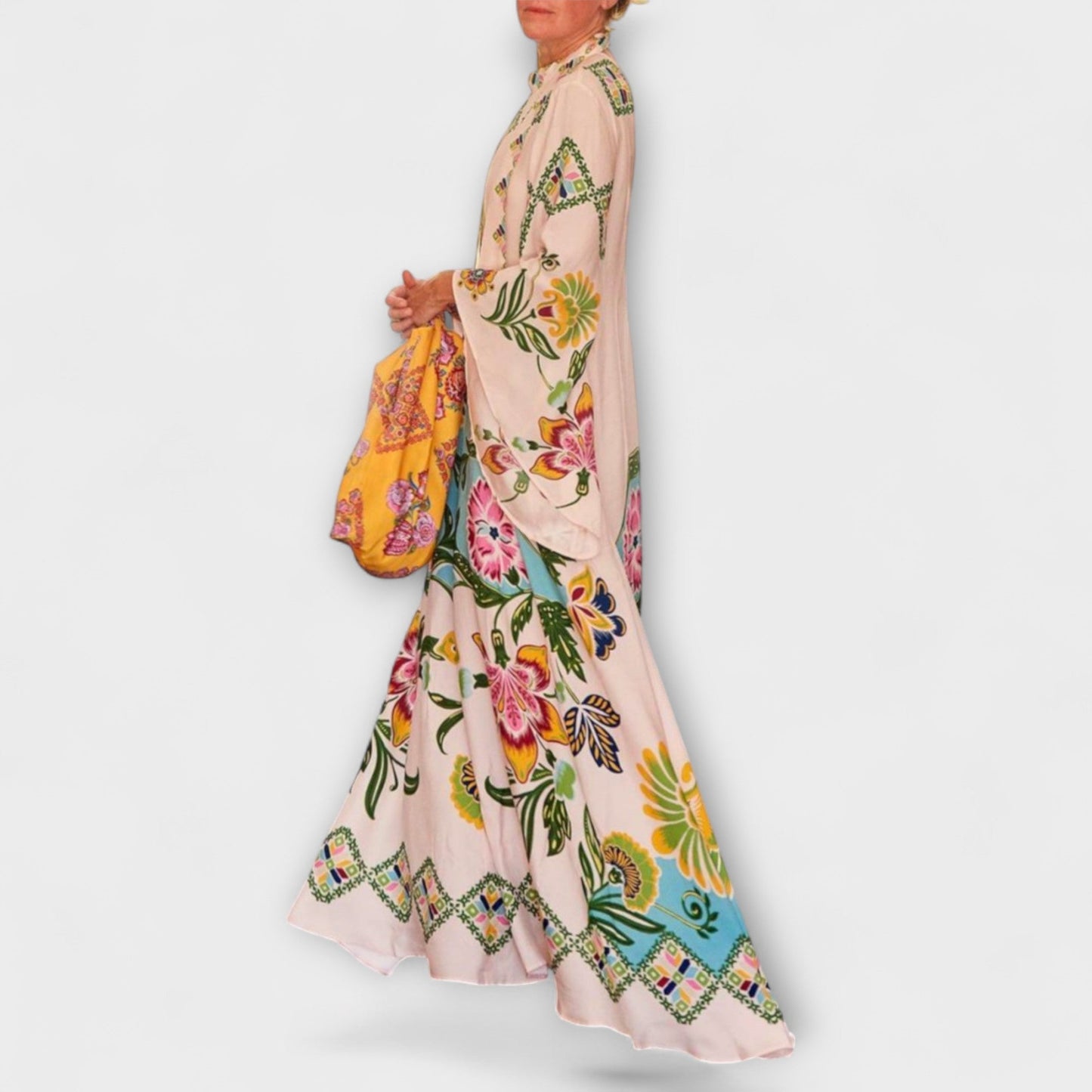 Blomstertrykk Maxi Kjole for Spesielle Anledninger