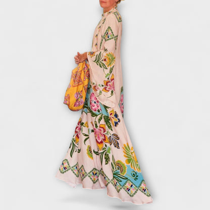 Blomstertrykk Maxi Kjole for Spesielle Anledninger