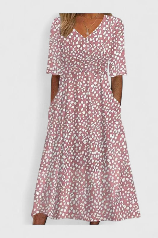 Cora | Chic Midi Kjole for Enhver Anledning