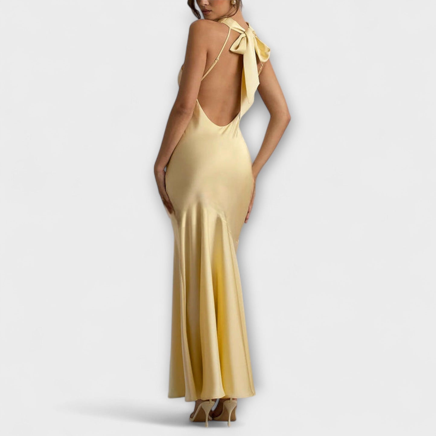 Satin Maxi Kjole for Spesielle Anledninger