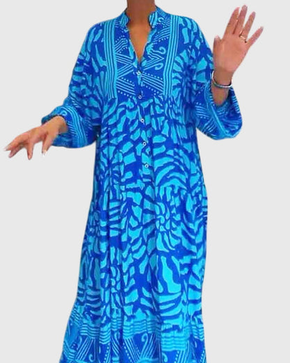 Chic Maxi Kjole med Livlig Trykk for Enhver Anledning