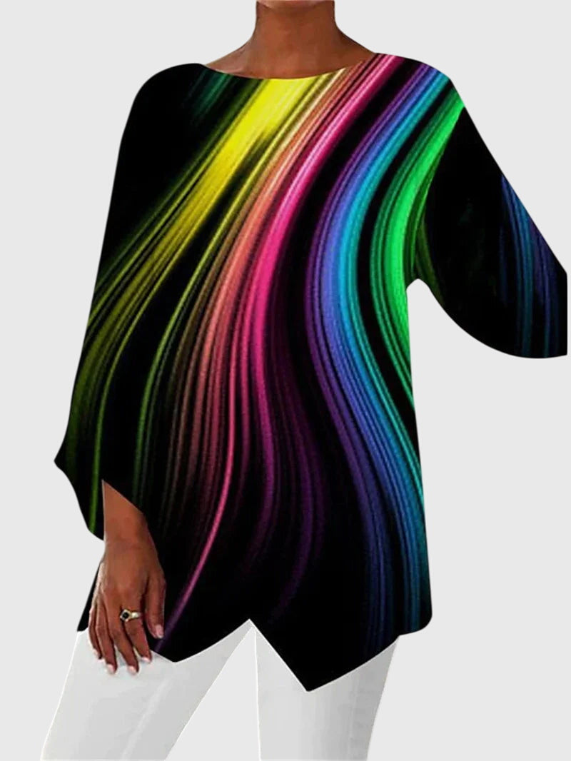 Alayah™ | Chic Crew Neck Bluse for Hverdagsbruk