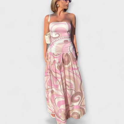 Pastell Off-Shoulder Maxi Kjole for Sommerarrangementer
