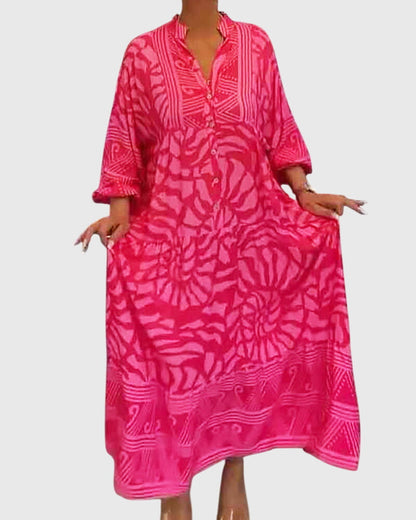 Chic Maxi Kjole med Livlig Trykk for Enhver Anledning