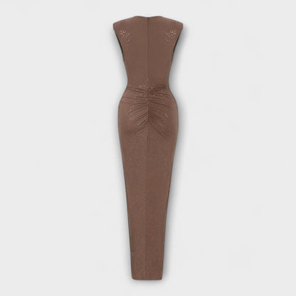 Thea - Maxikjole med V-hals for stilige anledninger