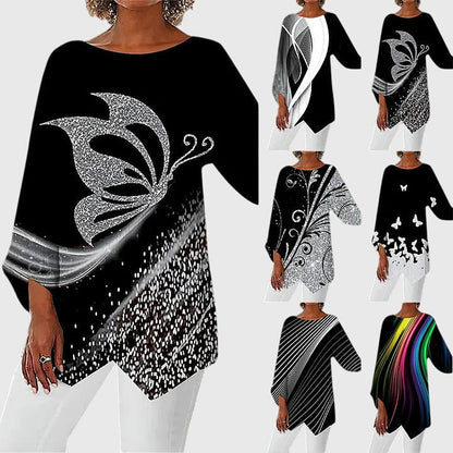 Alayah™ | Chic Crew Neck Bluse for Hverdagsbruk