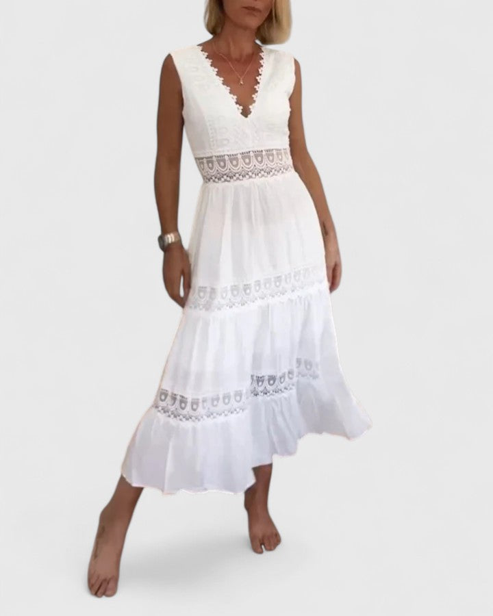 Alena | Chic Midi Kjole for Hver Anledning