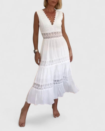 Alena | Chic Midi Kjole for Hver Anledning