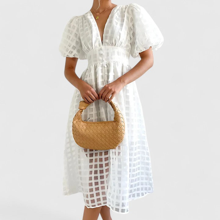 Elanqi | Chic Midi Kjole for Enhver Anledning
