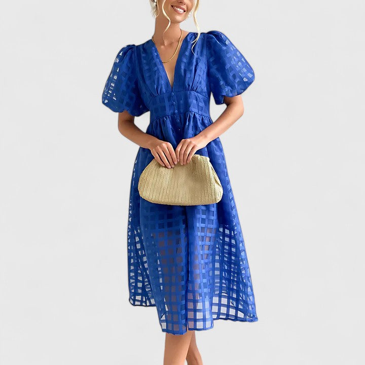 Elanqi | Chic Midi Kjole for Enhver Anledning