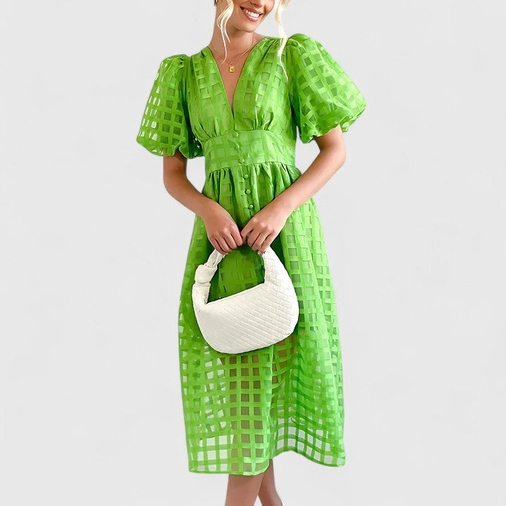 Elanqi | Chic Midi Kjole for Enhver Anledning