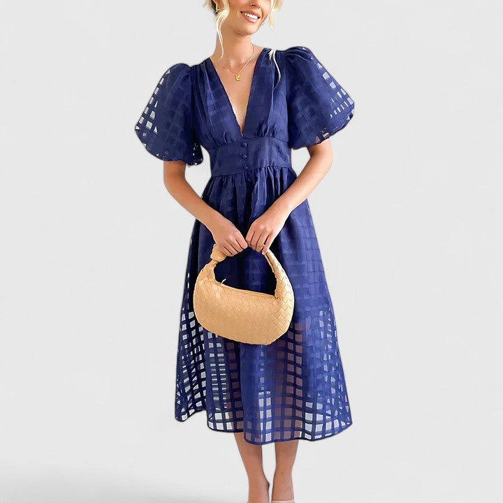 Elanqi | Chic Midi Kjole for Enhver Anledning