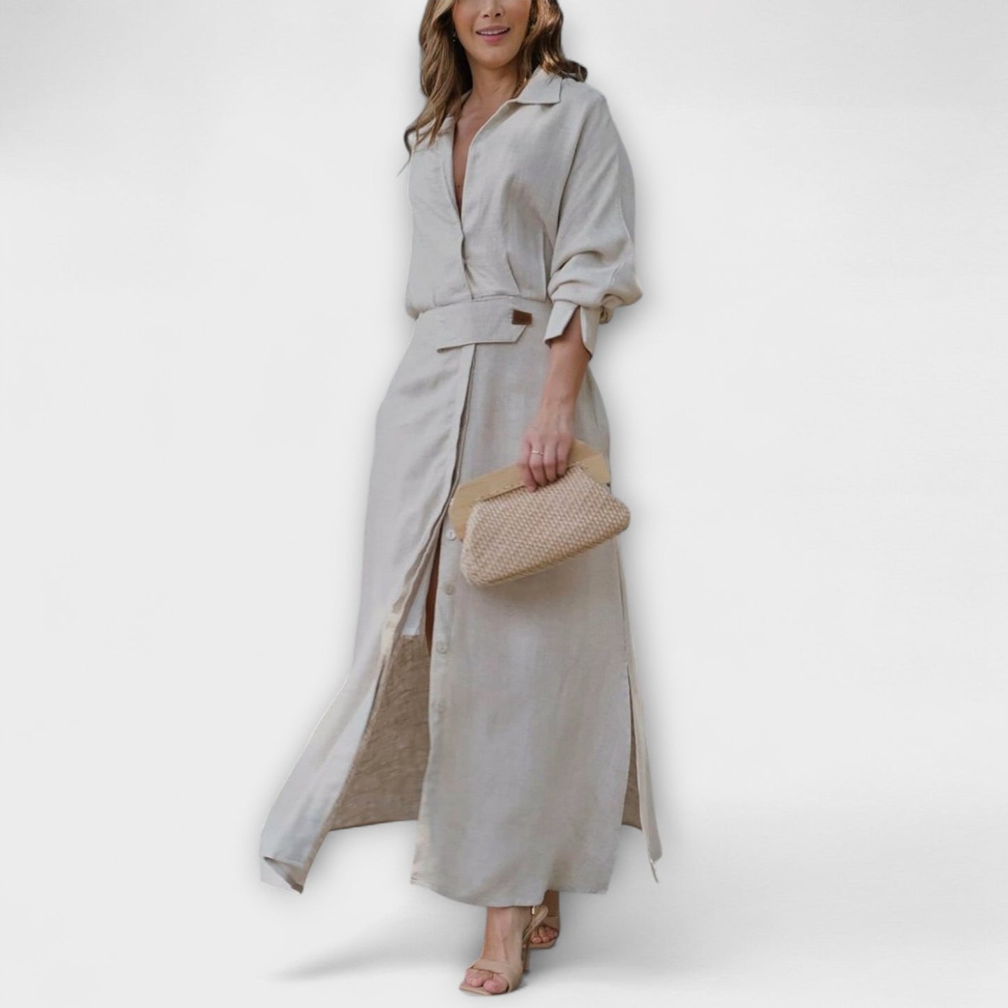 Jeanette V-Hals Maxi Kjole for Spesielle Anledninger