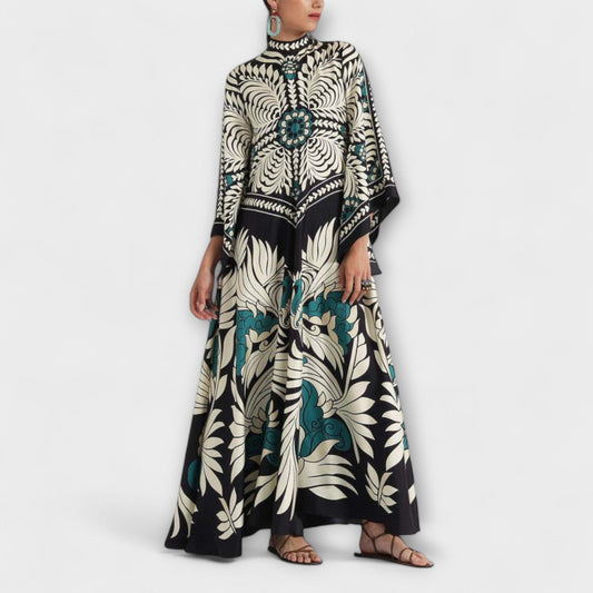 Chic Blomstertrykk Maxi Kjole for Spesielle Anledninger