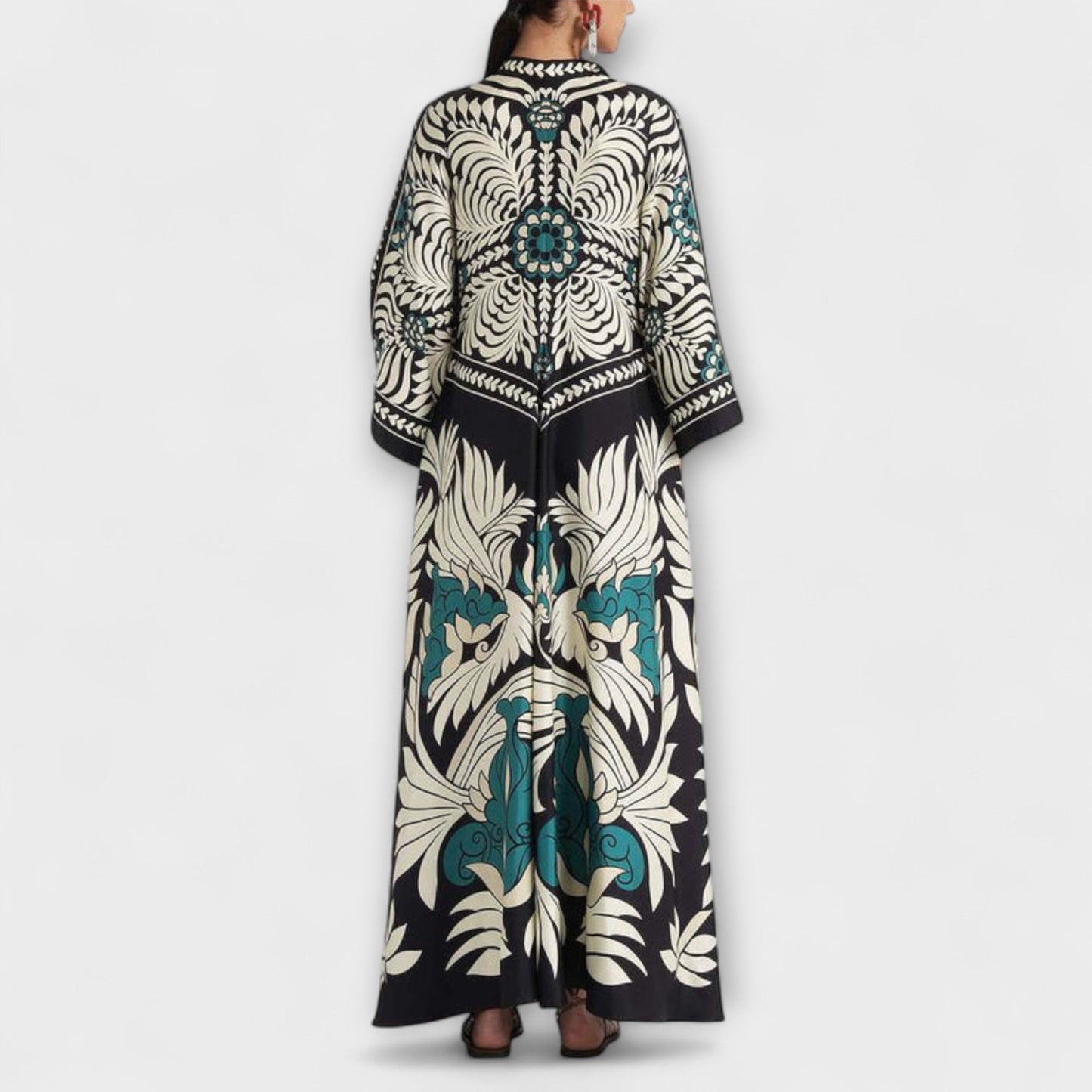 Chic Blomstertrykk Maxi Kjole for Spesielle Anledninger