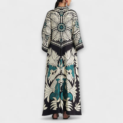 Chic Blomstertrykk Maxi Kjole for Spesielle Anledninger