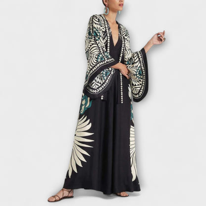 Chic Blomstertrykk Maxi Kjole for Spesielle Anledninger