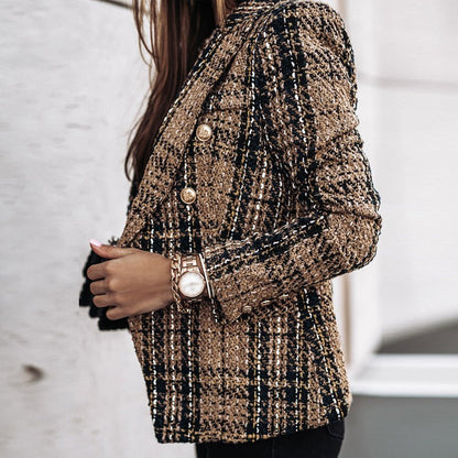 Hailey - Stilig Rutete Blazer for Kontor & Arrangementer