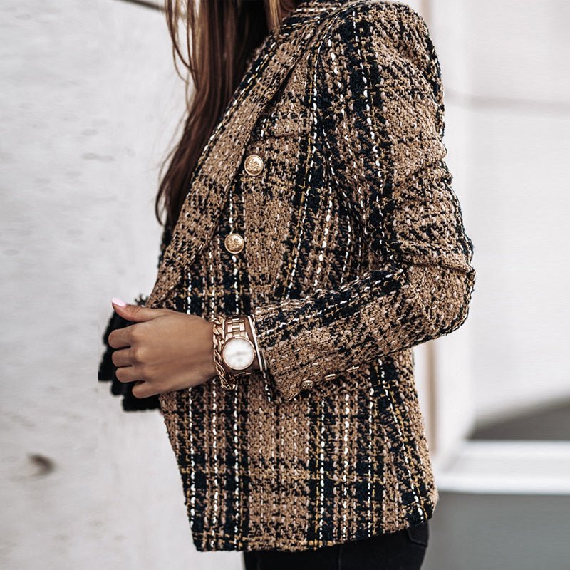 Hailey - Stilig Rutete Blazer for Kontor & Arrangementer
