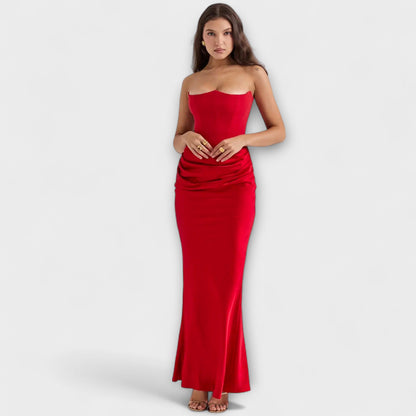 Chic Satin Maxi Kjole for Kveldsbruk