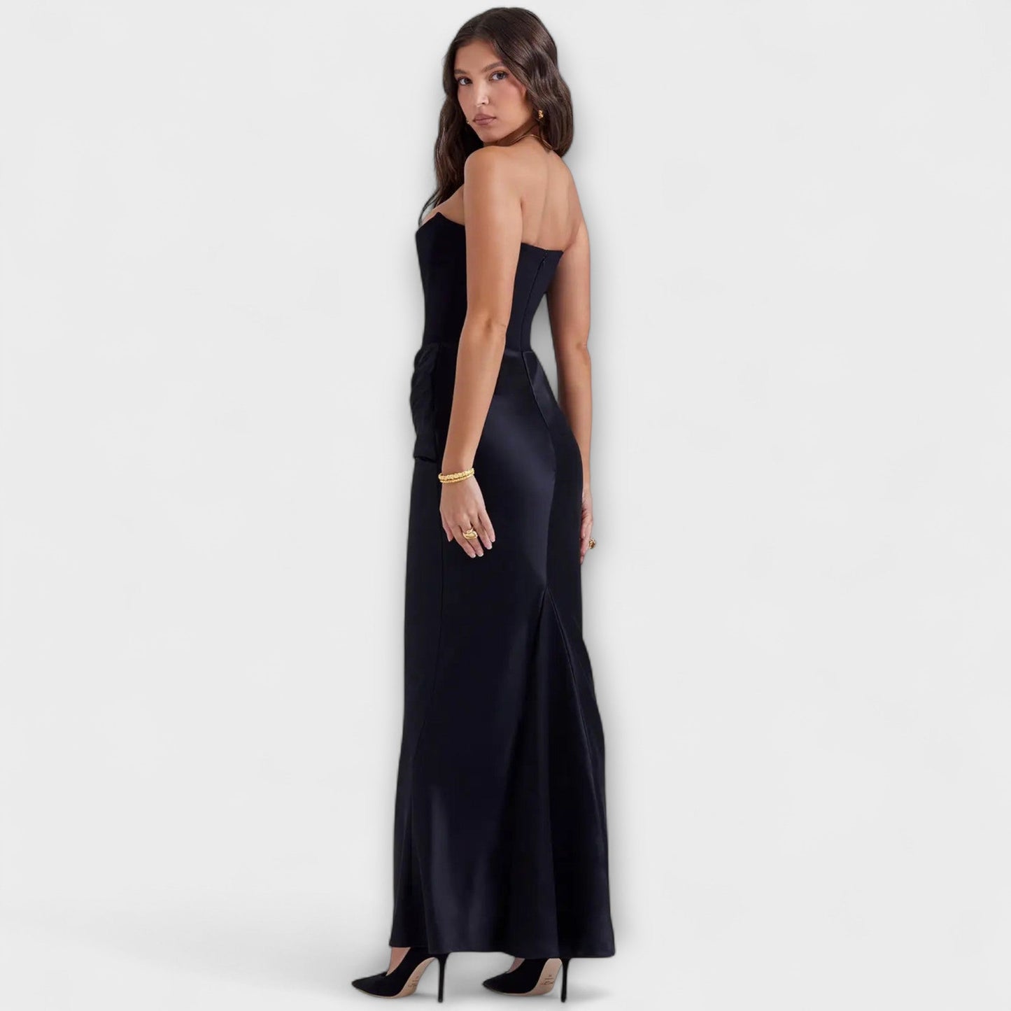 Chic Satin Maxi Kjole for Kveldsbruk