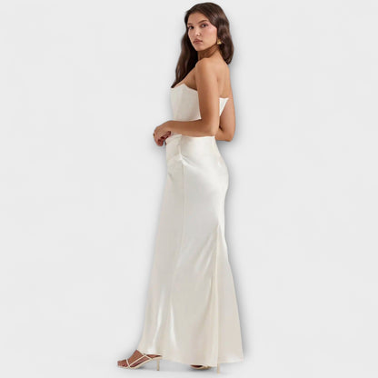 Chic Satin Maxi Kjole for Kveldsbruk